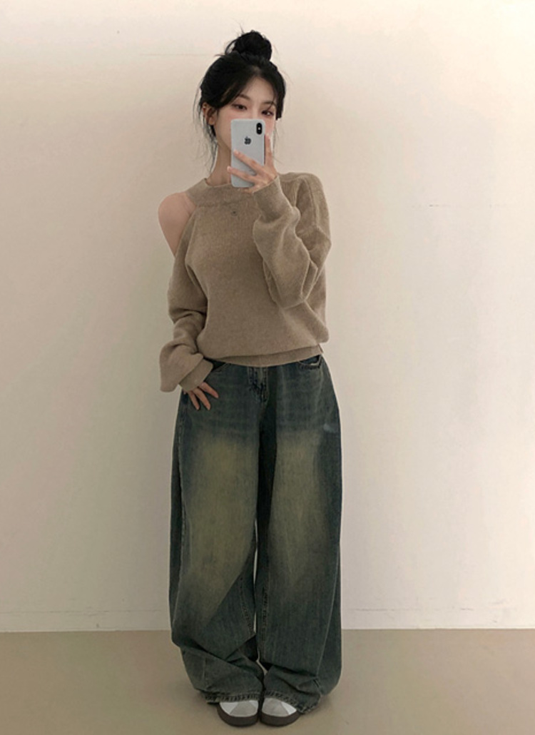 カシミヤ混ワンショルダールーズニット | レディースファッション通販